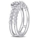 5/8 Carat TW Lab Created Diamond Platinum Plated Sterling Silver Coil Wrapped Ring