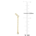 1/5 CT TW Lab Created Diamond 18K Yellow Mircron Plated Sterling Silver Dangle Earrings