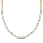 33 CT TGW Created White Sapphire Yellow Plated Sterling Silver Tennis Necklace