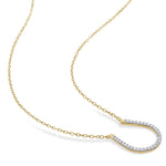 1/6 CT TW Diamond Yellow Sterling Silver Horseshoe Necklace