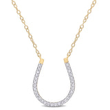 1/6 CT TW Diamond Yellow Sterling Silver Horseshoe Necklace