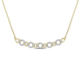 1/5 CT TW Diamond Yellow Plated Sterling Silver 2 Tone Link Necklace