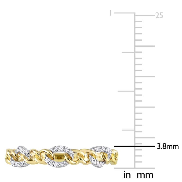 0.07 CT TW Diamond 10k Yellow Gold Mini Link Ring