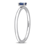 1/3 CT TGW Blue Sapphire 10K White Gold Stackable Ring