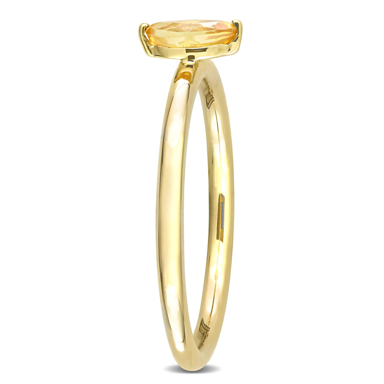 1/3 CT TGW Yellow Sapphire 10K Yellow Gold Stackable Ring