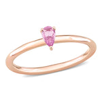 1/4 CT TGW Pink Sapphire 10K Rose Gold Stackable Ring