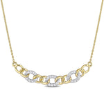 1/10 CT TW Diamond 10k White Yellow Gold 2 Tone Link Necklace