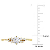 1/2 CT TW Diamond 10K Yellow Gold Cluster Ring