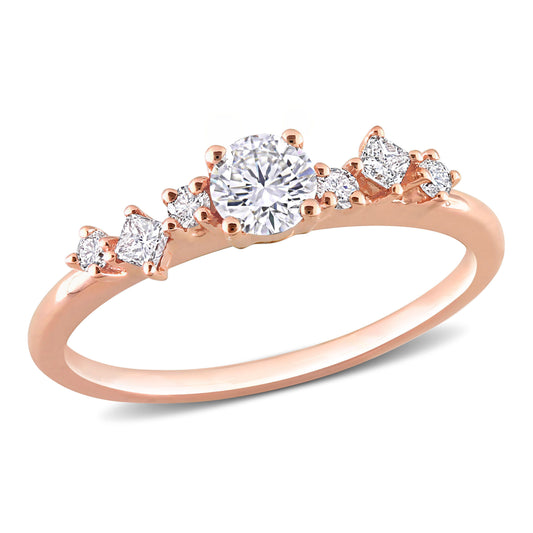1/2 CT TW Diamond 14K Rose Gold Semi-Eternity Ring