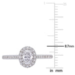 3/4 CT TW Oval and Round Diamonds 14k White Gold Engagement Ring