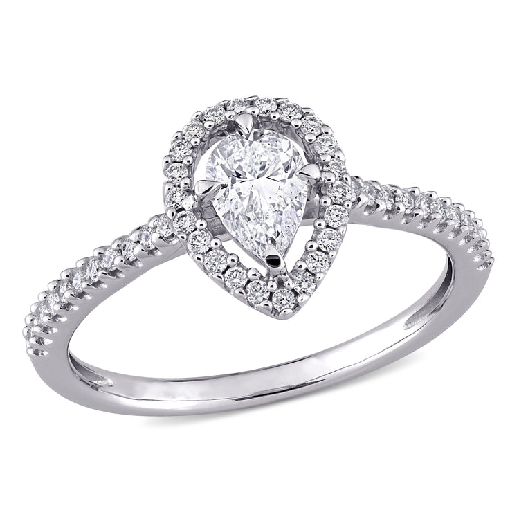 3/4 CT TW Diamond 14K White Gold Floating Halo Engagement Ring