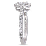 1 CT TW Pear and Round Diamond 14K White Gold Halo Engagement Ring