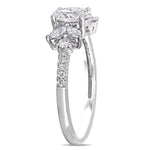 1 1/7 CT TW Oval Diamond Ring 14K White Gold Engagement Ring