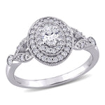 1/2 CT TW Diamond 14K White Gold Double Halo Engagement Ring