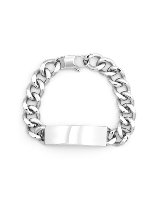 Men's Stainless Steel Curb Link ID Bracelet