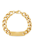 Men's Gold Curb Link ID Bracelet