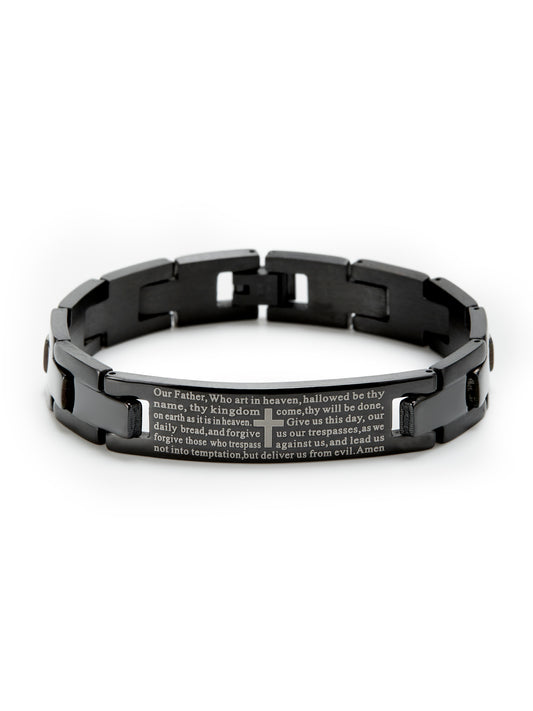 Men's Black Lord's Prayer Bracelet