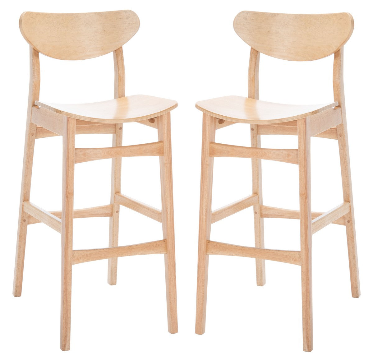  Safavieh Thaxton Bar Stools Set of 2 - Walnut - Bonton