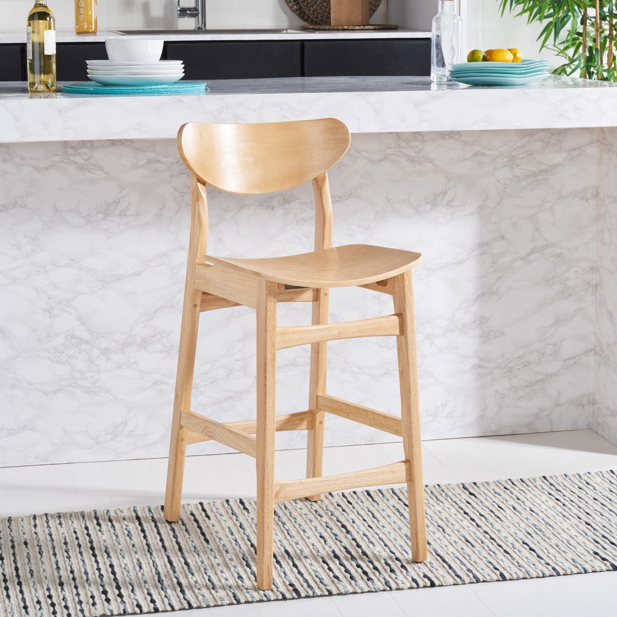  Safavieh Thaxton Counter Stools Set of 2 - White - Bonton