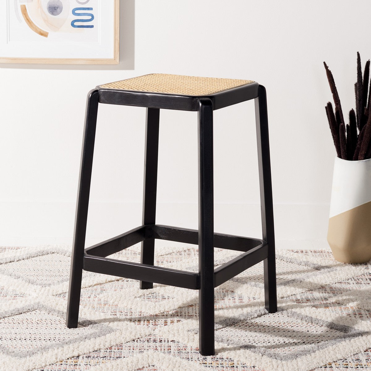  Safavieh Silus Backless Counter Stool - Black - Bonton