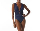 Deep Plunge Ruched One Piece