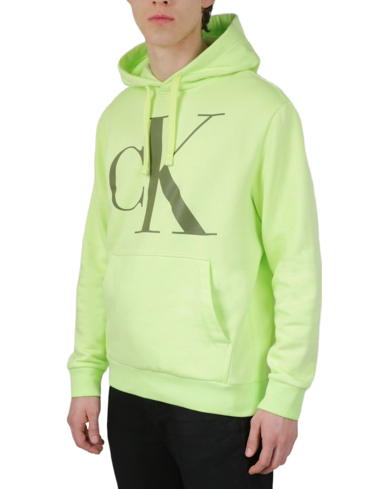  Calvin Klein Long Sleeves Monogram Fleece Hoodie - Black Beauty - Bonton