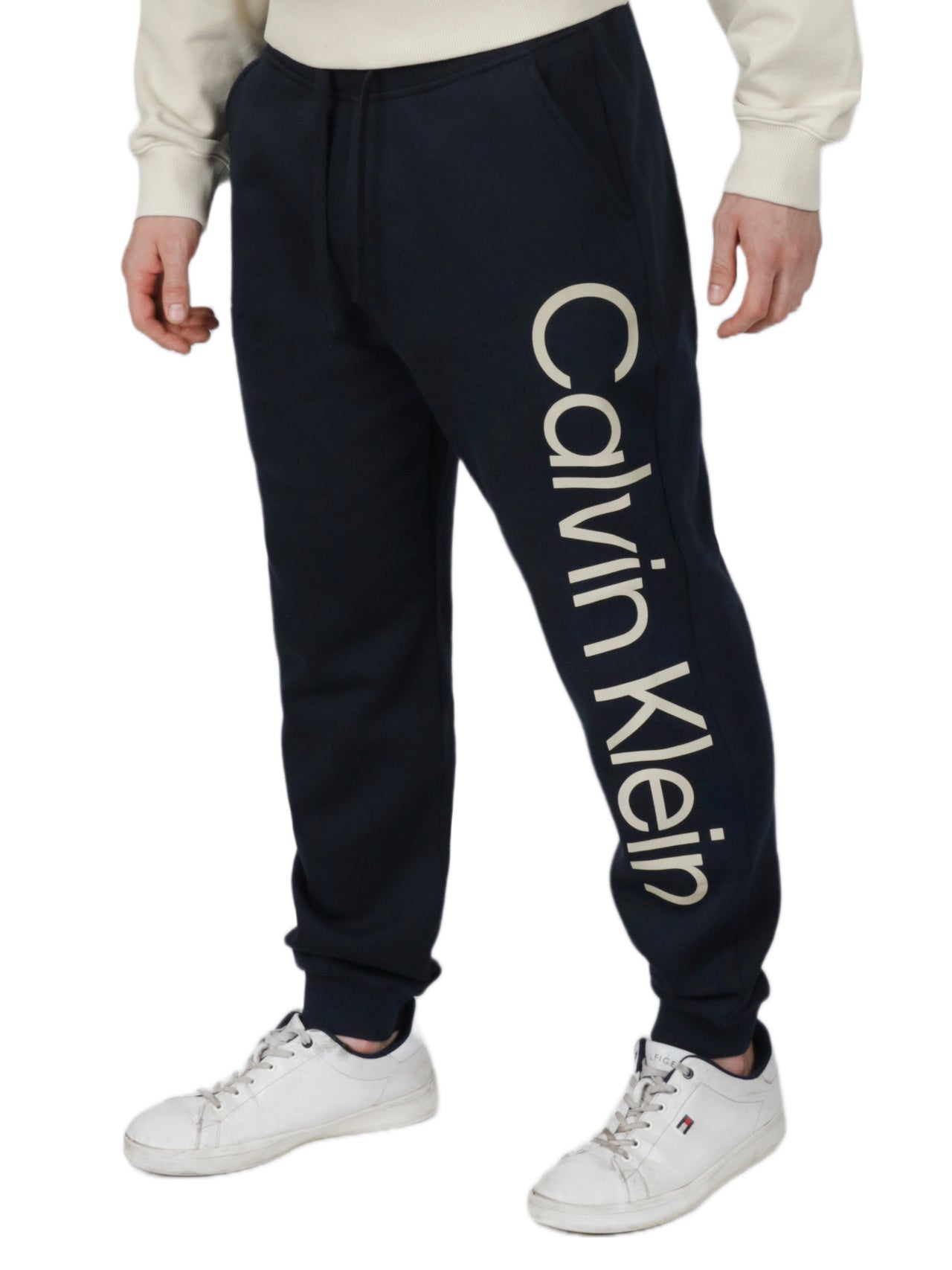  Calvin Klein Ck Logo Fleece Jogger - Dark Sapphire - Bonton