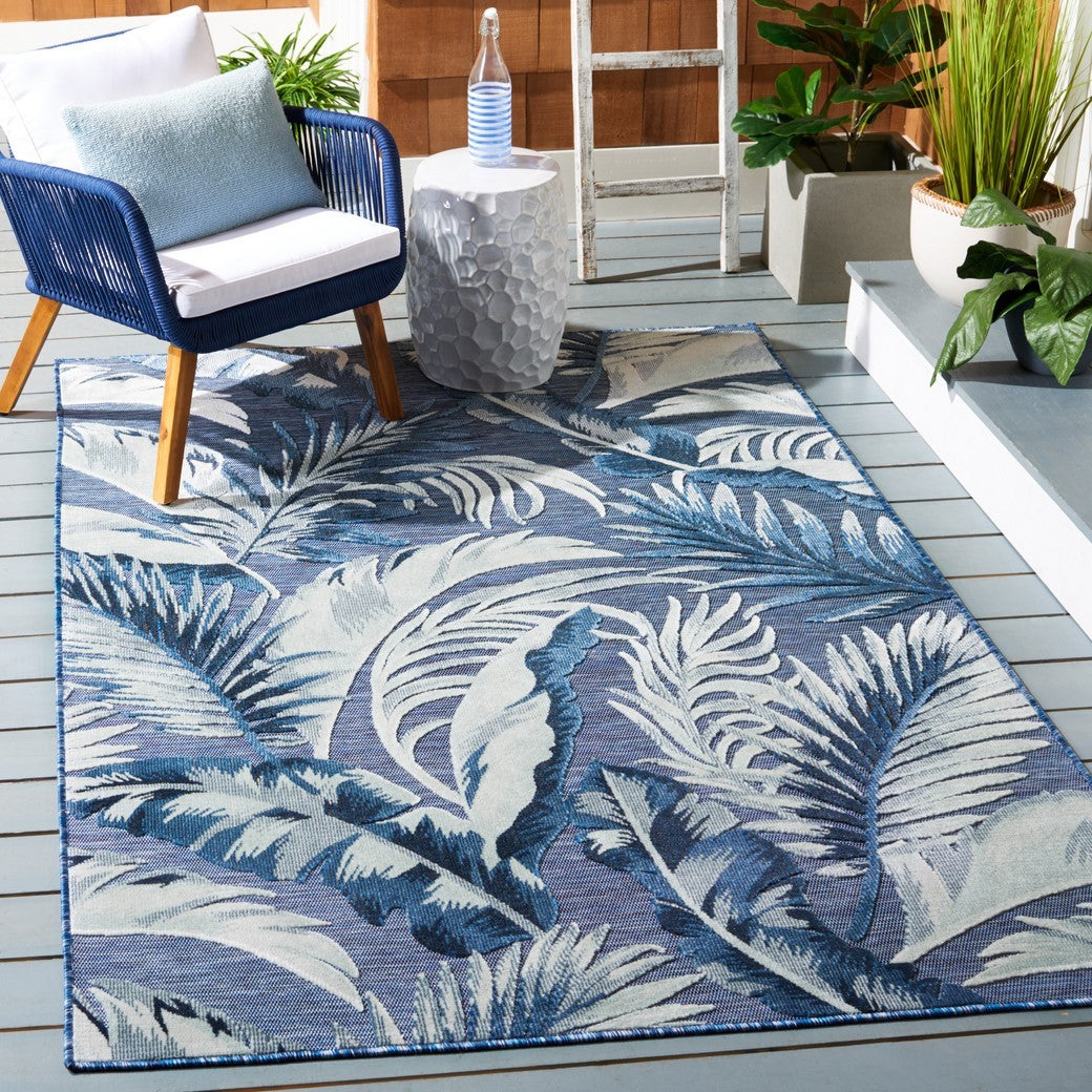  Safavieh Cabana 452 Indoor / Outdoor Rug - Ivory / Navy - Bonton