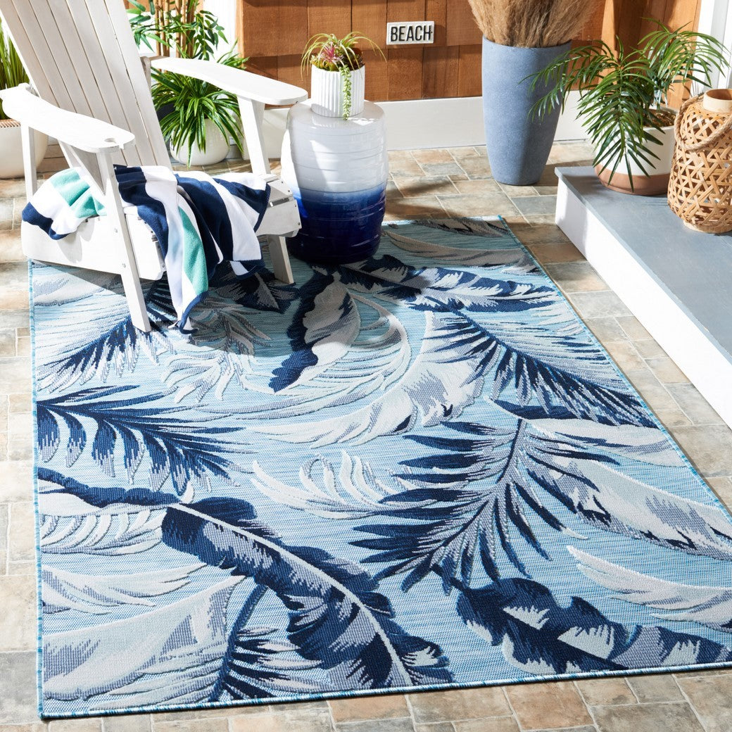  Safavieh Cabana 452 Indoor / Outdoor Rug - Ivory / Navy - Bonton