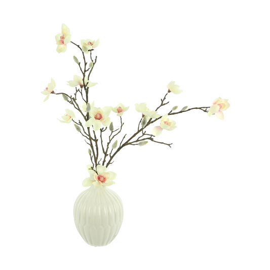 Butterfly Magnolia Arrangement in a Ceramic Vase