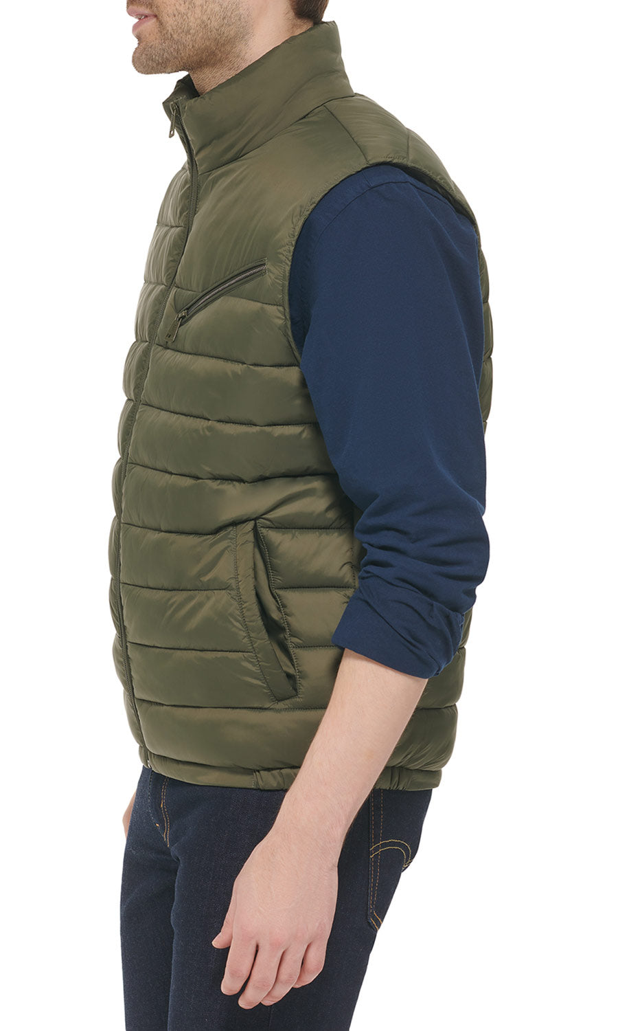  Cole Haan Men's Puffer Vest with Zipper Front - Burnt Orange - Bonton