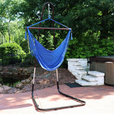 Caribbean Style Extra Large Hanging Rope Hammock Chair Swing with Adjustable Stand