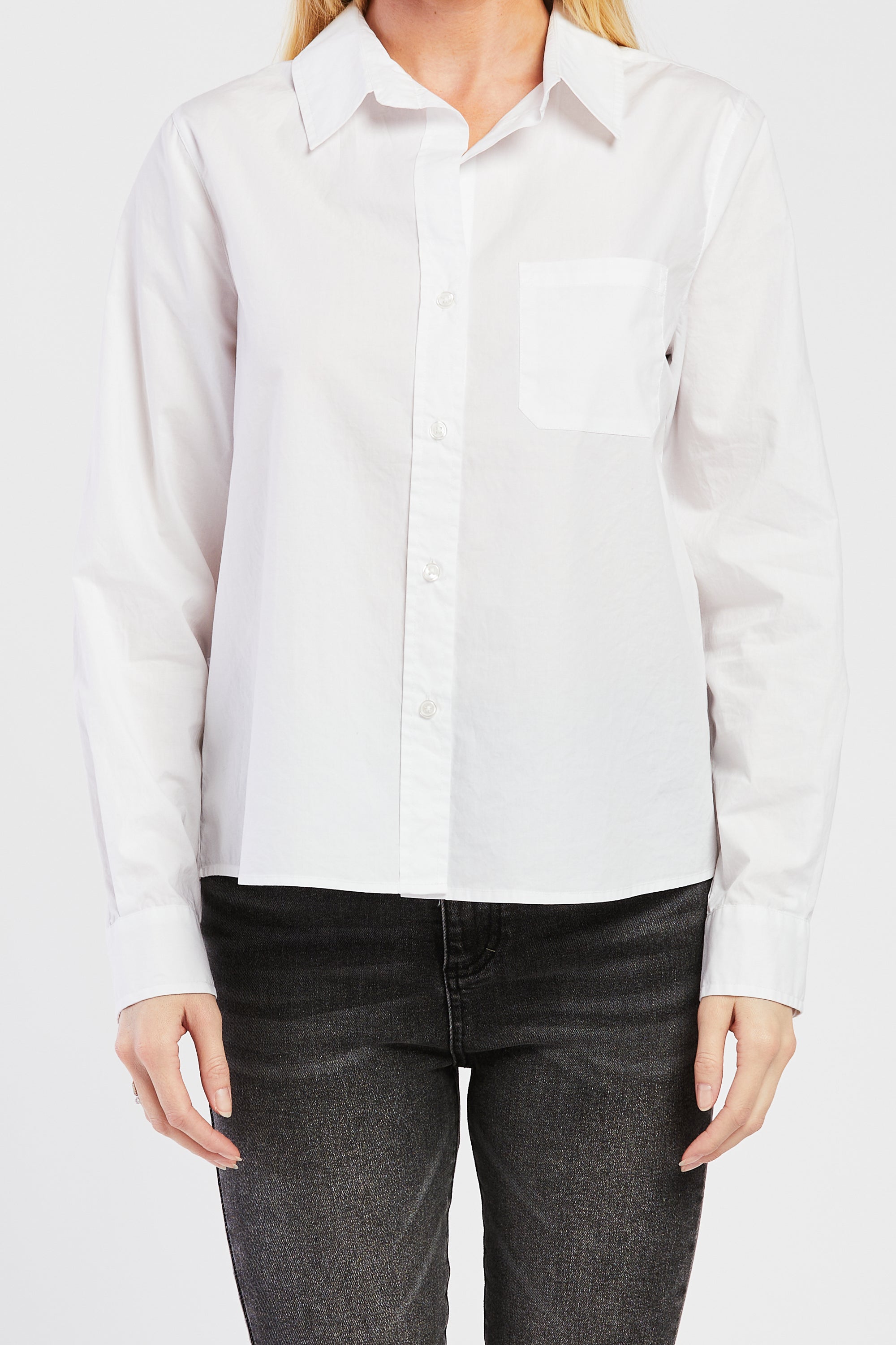  Chelina White Shirt with Long Sleeves - White - Bonton