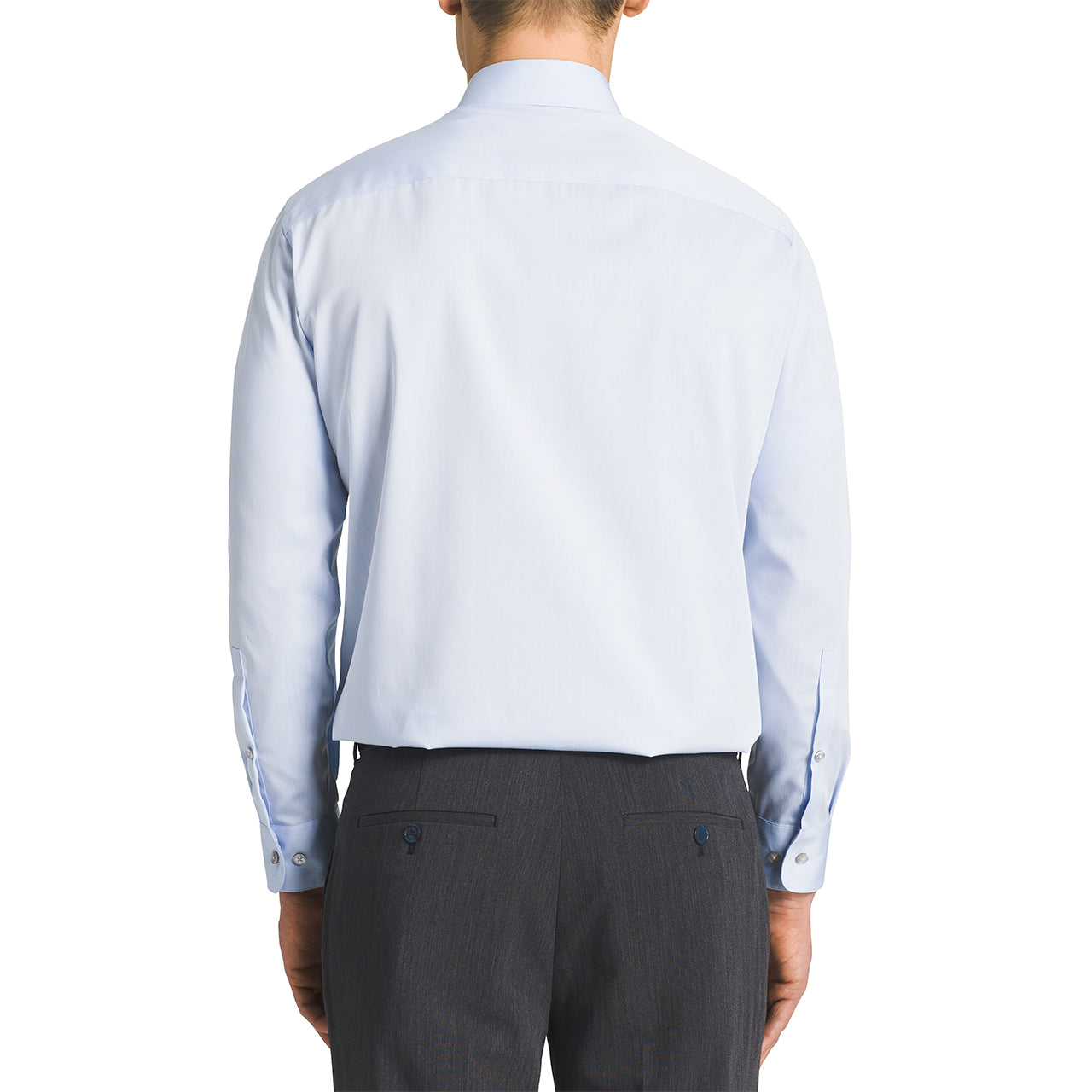  Calvin Klein Calvin Klein Steel Regular Fit Non Iron Broadcloth Solid Dress Shirt - Blue - Bonton