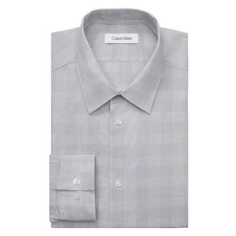 Calvin Klein Steel Slim Fit Non Iron Stretch Plaid Dress Shirt