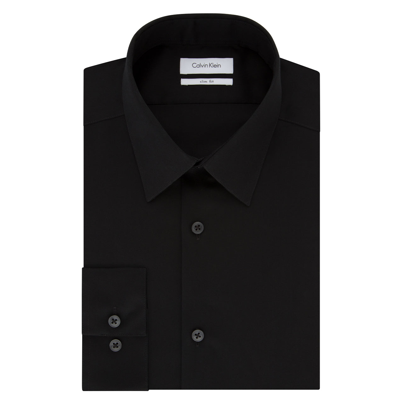  Calvin Klein Calvin Klein Slim Fit Non Iron Twill Solid Shirt - Blue - Bonton