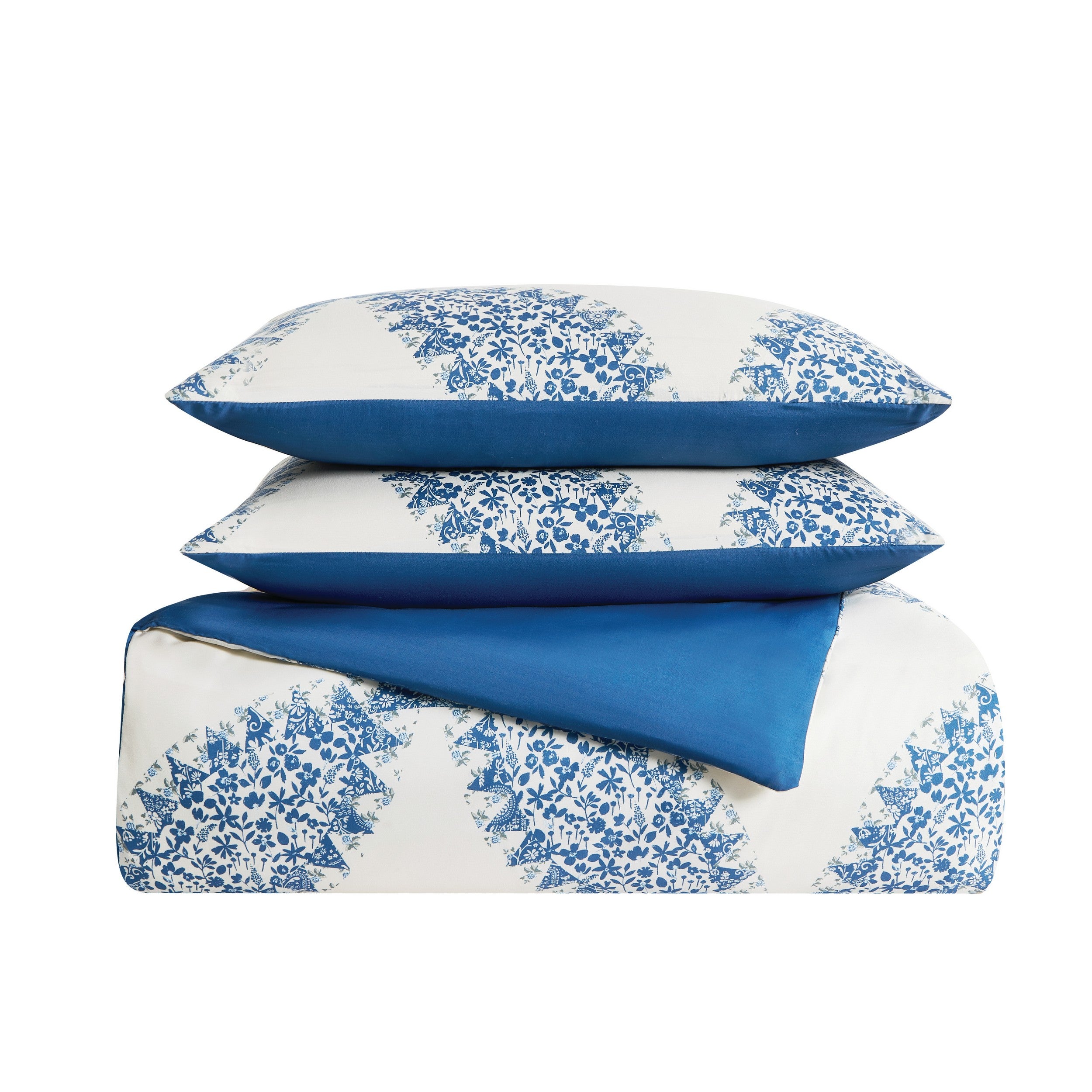  Cannon Abigail Duvet Cover Set - Cream and Blue - Bonton