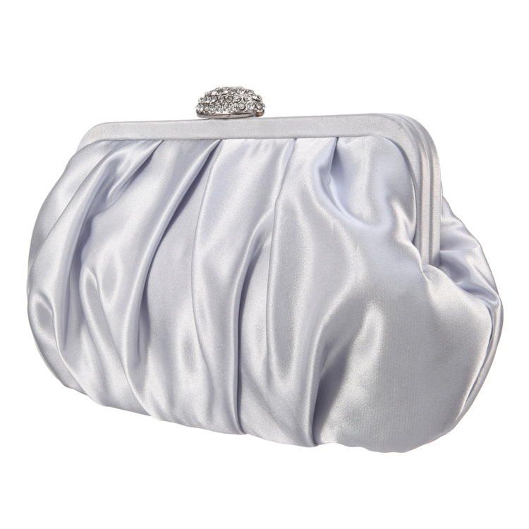 Pleated Fram Clutch/Pave Clasp