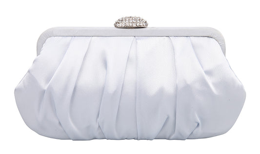 Pleated Fram Clutch/Pave Clasp