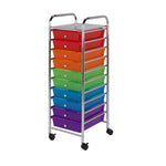Multi-Color 10-Drawer Rolling Cart