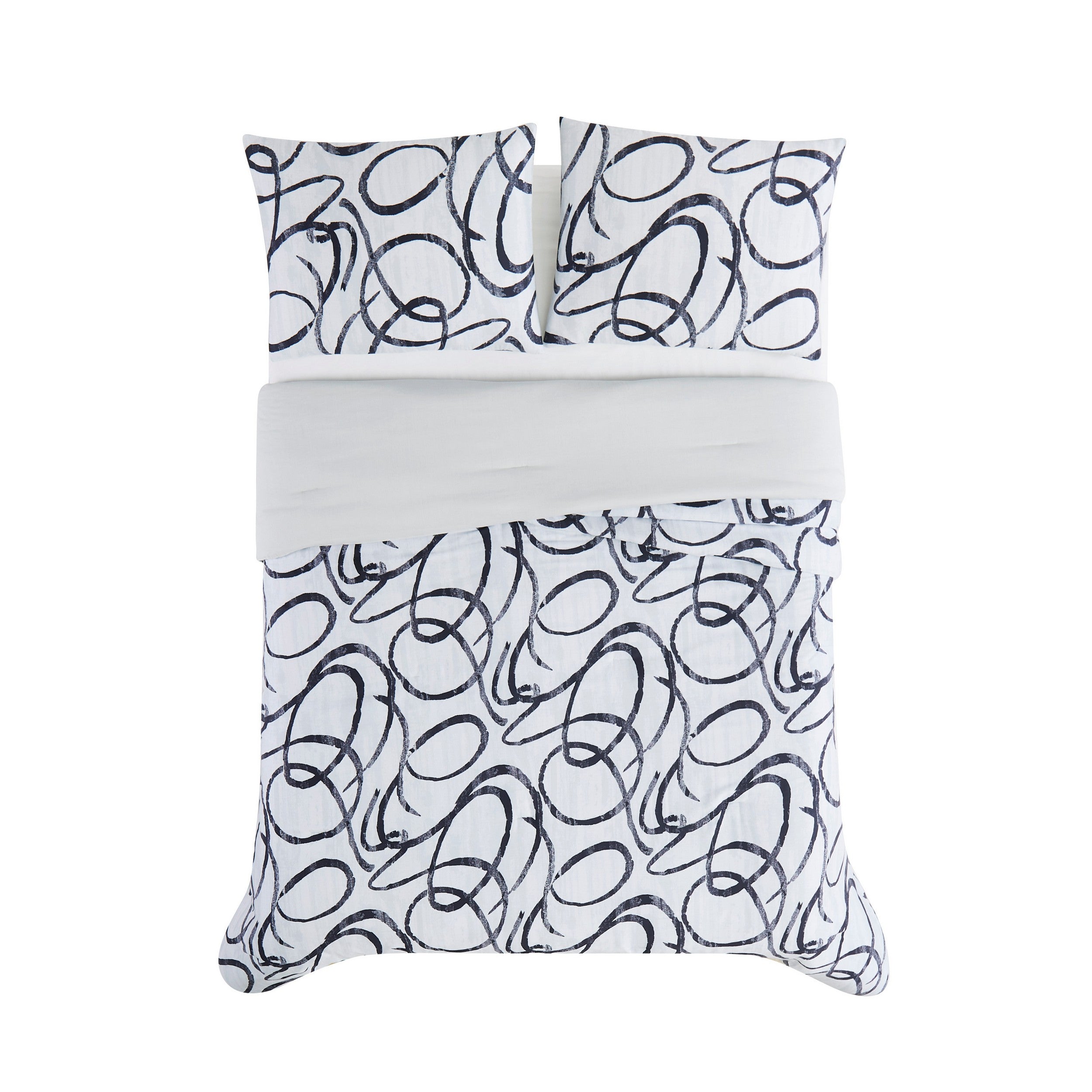  Christian Siriano NY Mimic Comforter Set - White and Black - Bonton