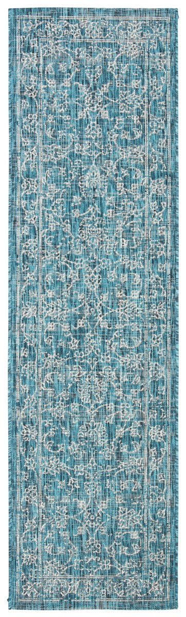  Safavieh Courtyard 8680 Indoor / Outdoor Rug - Aqua / Navy - Bonton