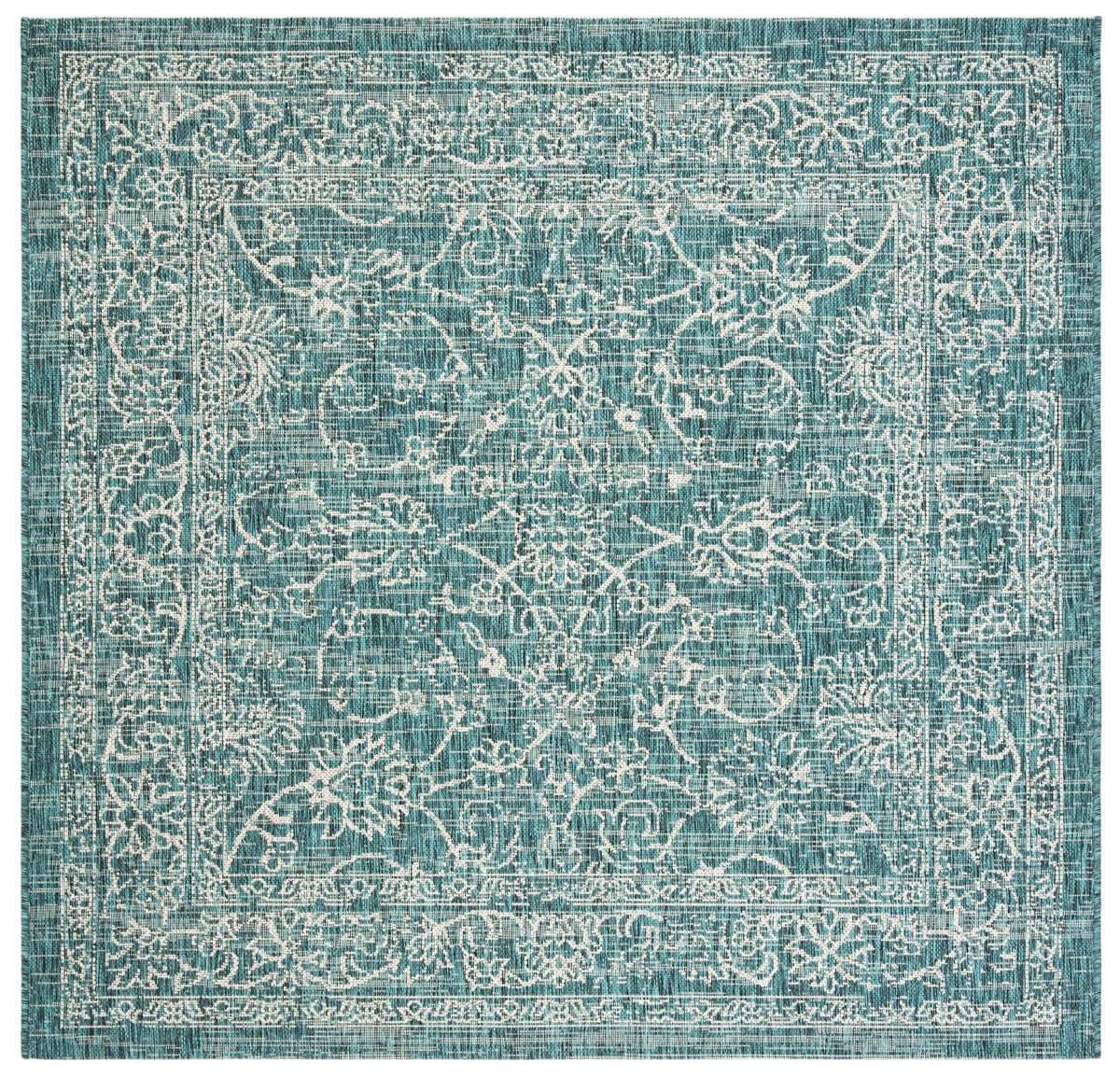  Safavieh Courtyard 8680 Indoor / Outdoor Rug - Aqua / Navy - Bonton