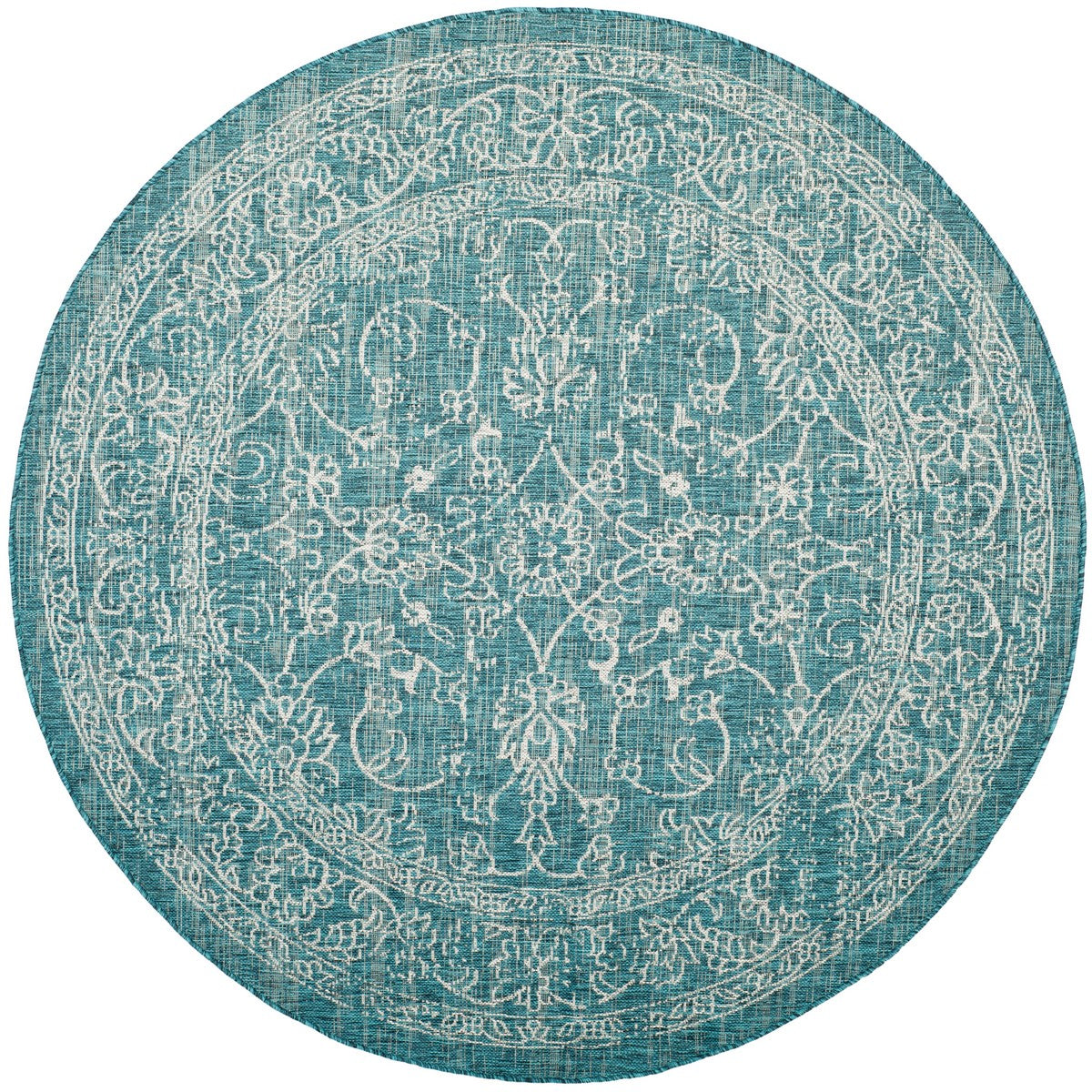  Safavieh Courtyard 8680 Indoor / Outdoor Rug - Aqua / Navy - Bonton