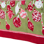 Ornaments Green and Red Tablecloth Square