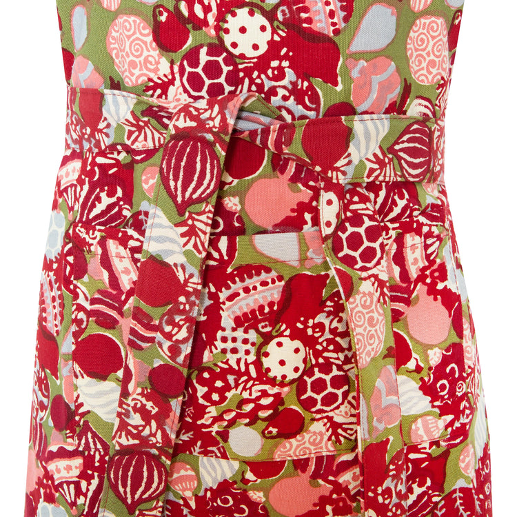 Ornaments Green and Red Apron
