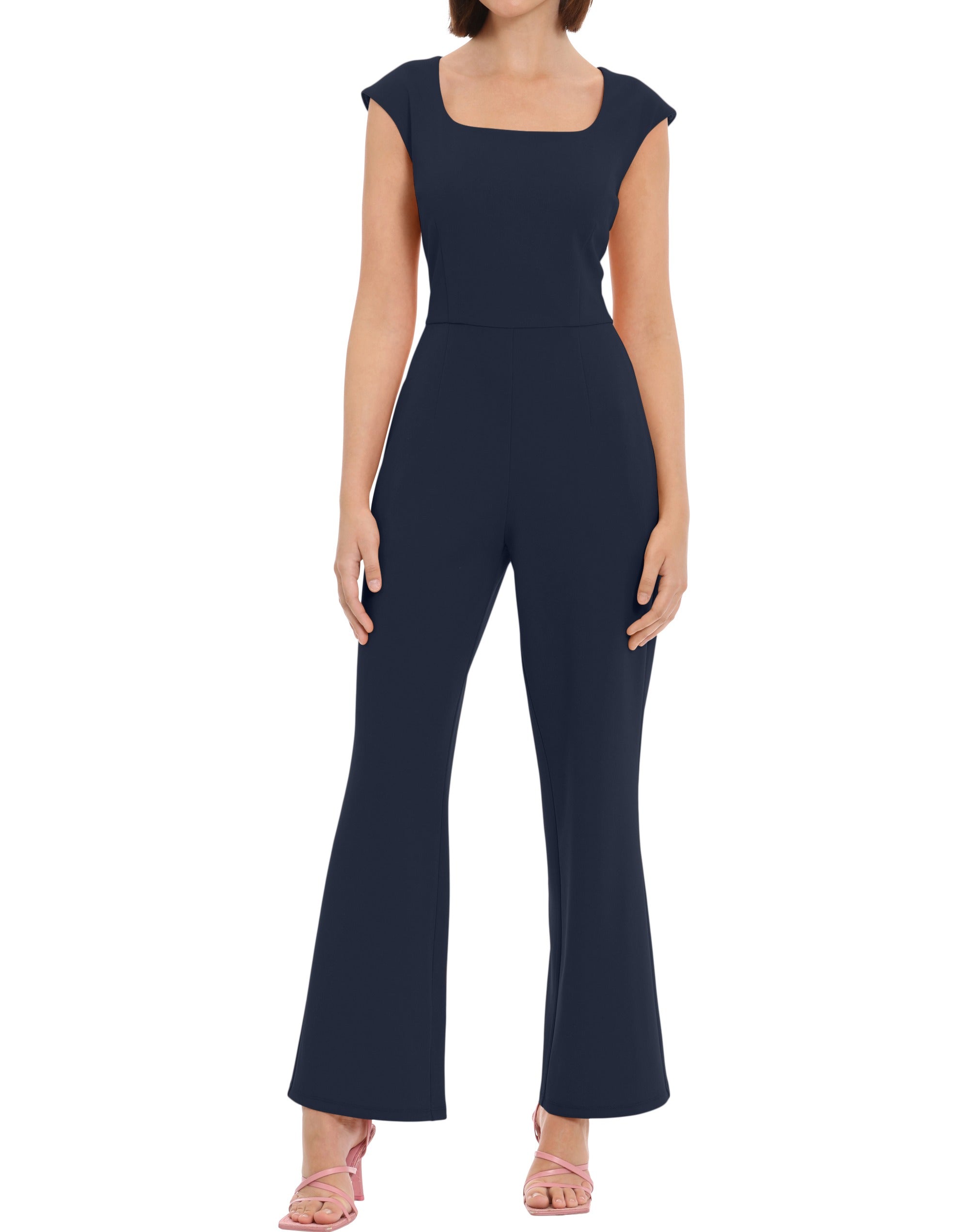  Donna Morgan Mini Cap Sleeve Jumpsuit - TWILIGHT NAVY - Bonton