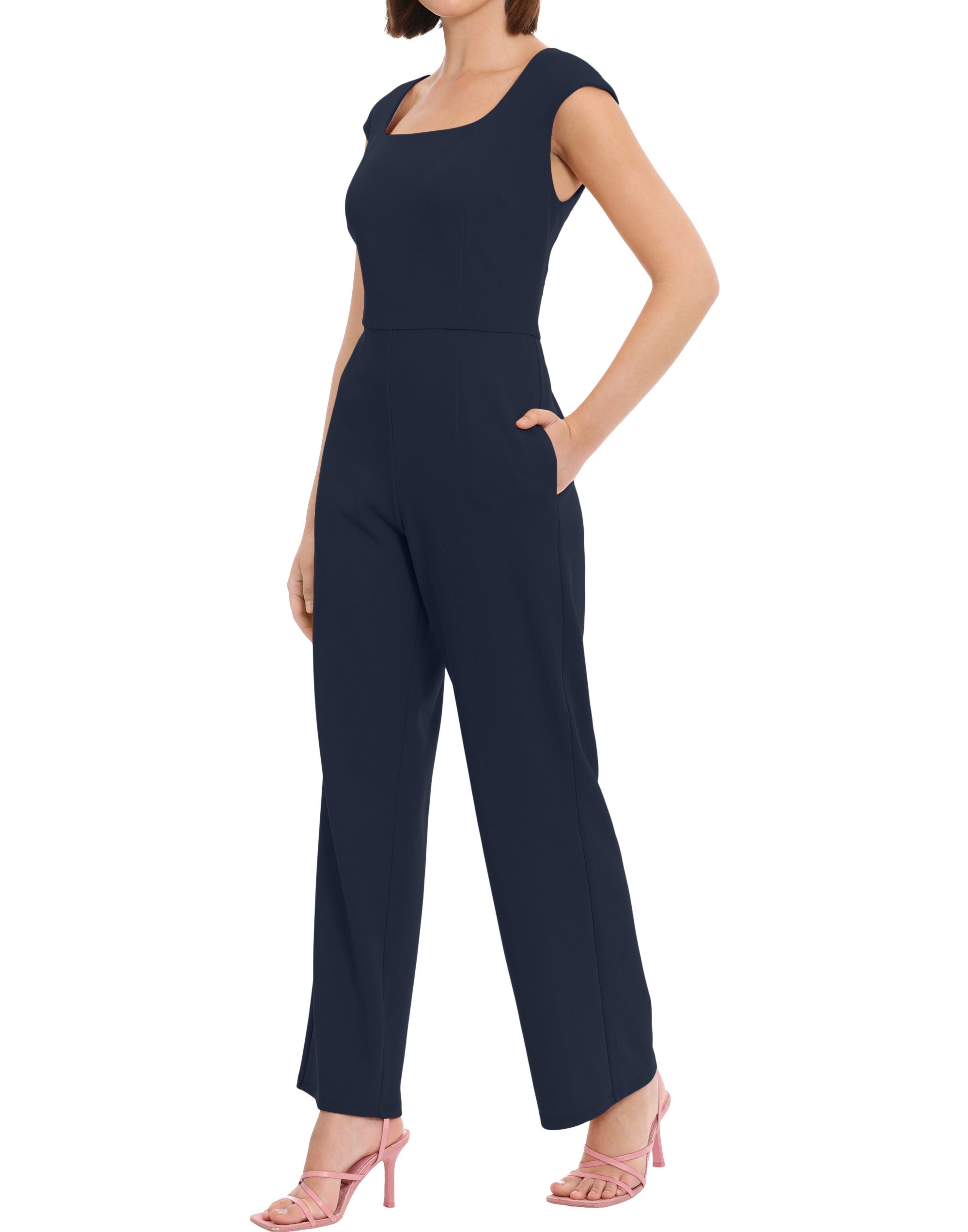  Donna Morgan Mini Cap Sleeve Jumpsuit - FOREST GREEN - Bonton