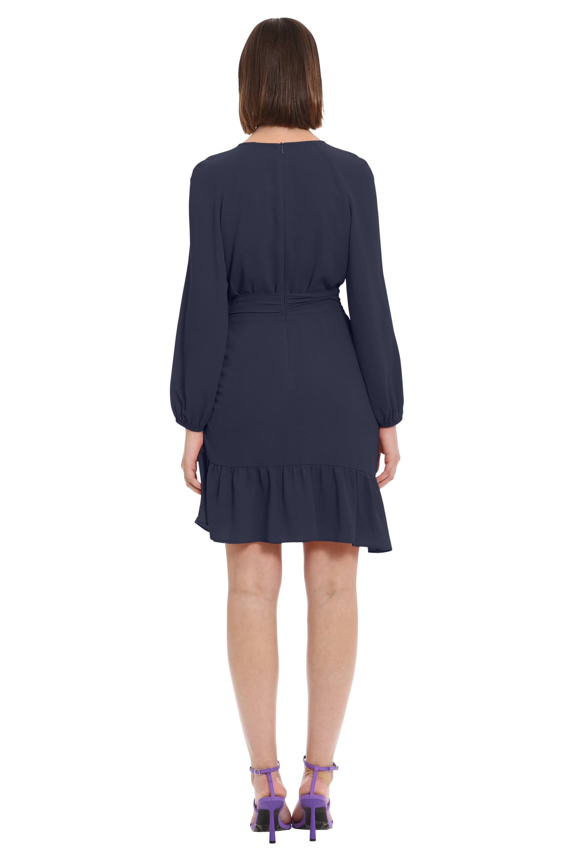  Donna Morgan Raglan Sleeve Asymmetrical Mini Dress - VALIANT POPPY - Bonton