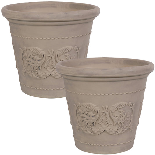 Arabella Extra-Durable Double-Walled Fade-Resistant Flower Pot Planter - 20" Pack of 2